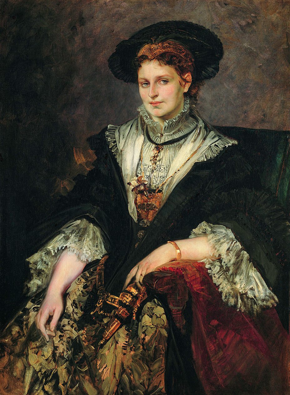 Bertha von Pilotyn muotokuva, 1872-1873 tekijältä Hans Makart