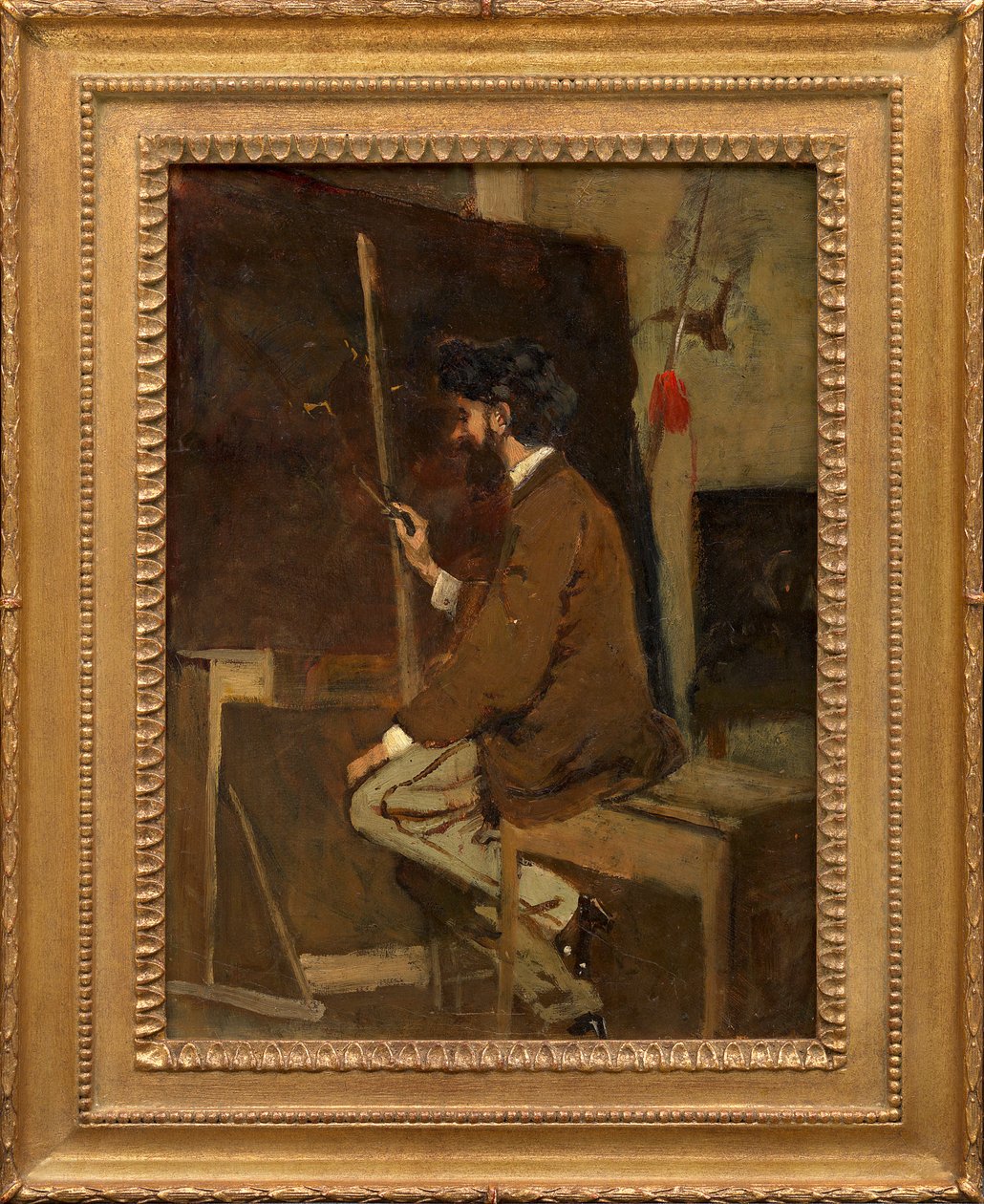 Hans Makartin omakuva maalaustelineen edessä tekijältä Hans Makart
