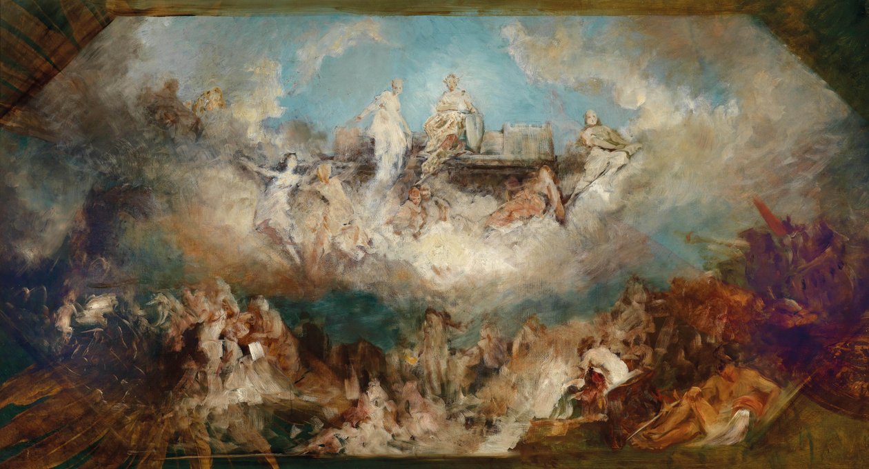 Nibelungien aarteen uppoaminen Reinissä, 1882-1884. tekijältä Hans Makart