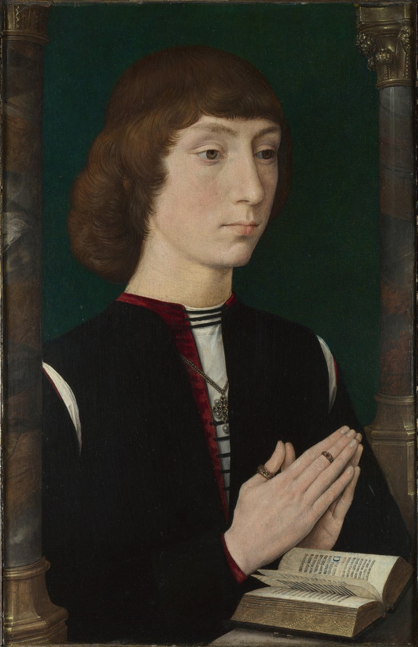 Nuori mies rukouksessa, 1470-luku tekijältä Hans Memling