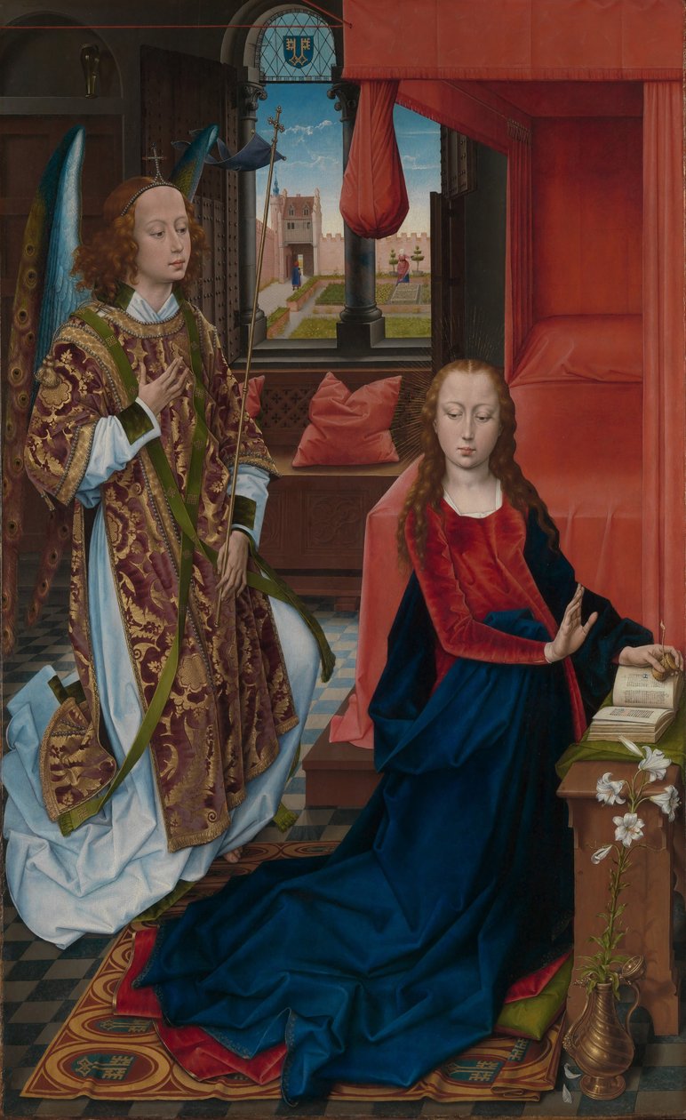 Marian ilmestys, 1465-75 tekijältä Hans Memling