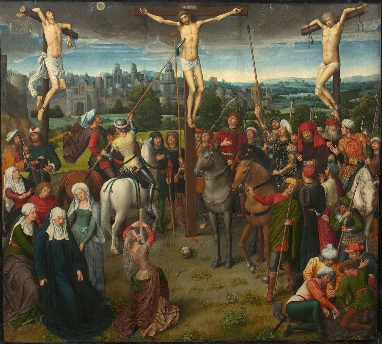 Golgatan triptyykki, keskustaulu, 1480-luku. tekijältä Hans Memling