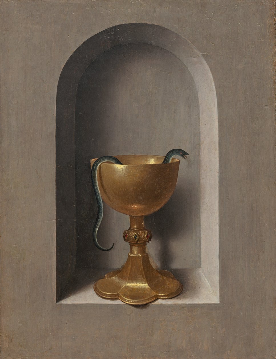 Pyhän Johannes Evankelistan malja [käänteinen] tekijältä Hans Memling
