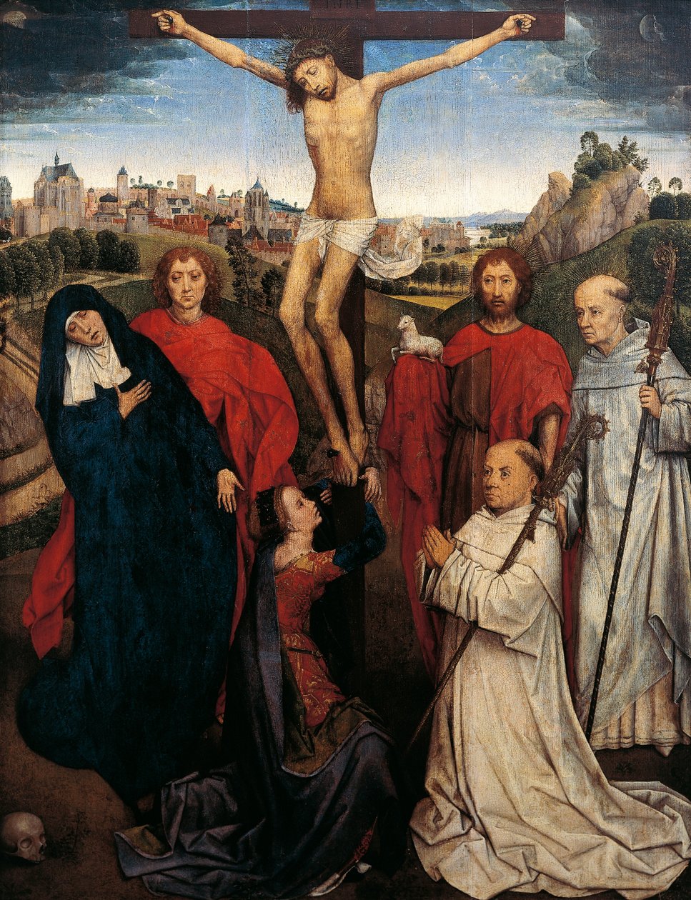 Ristiinnaulitseminen, Keskipaneeli Jan Crabben triptyykistä, n. 1470 tekijältä Hans Memling