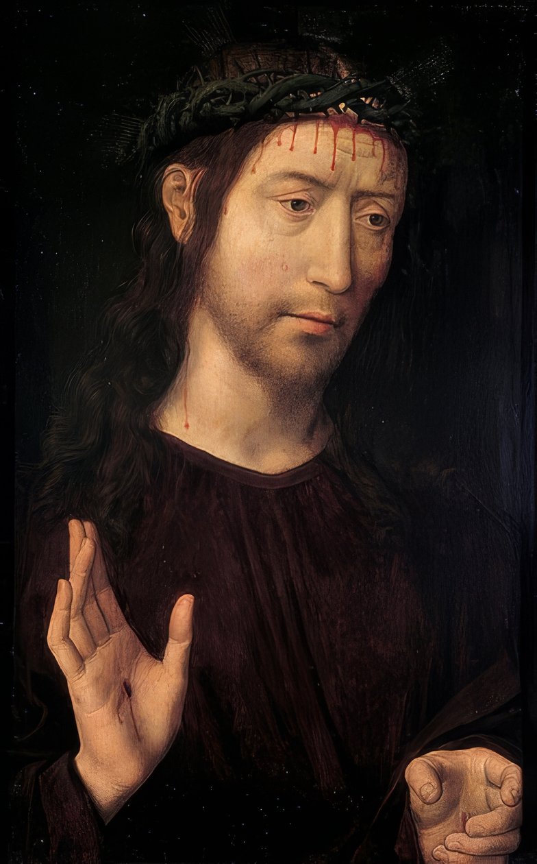Kärsivä Kristus. 1480-90 tekijältä Hans Memling