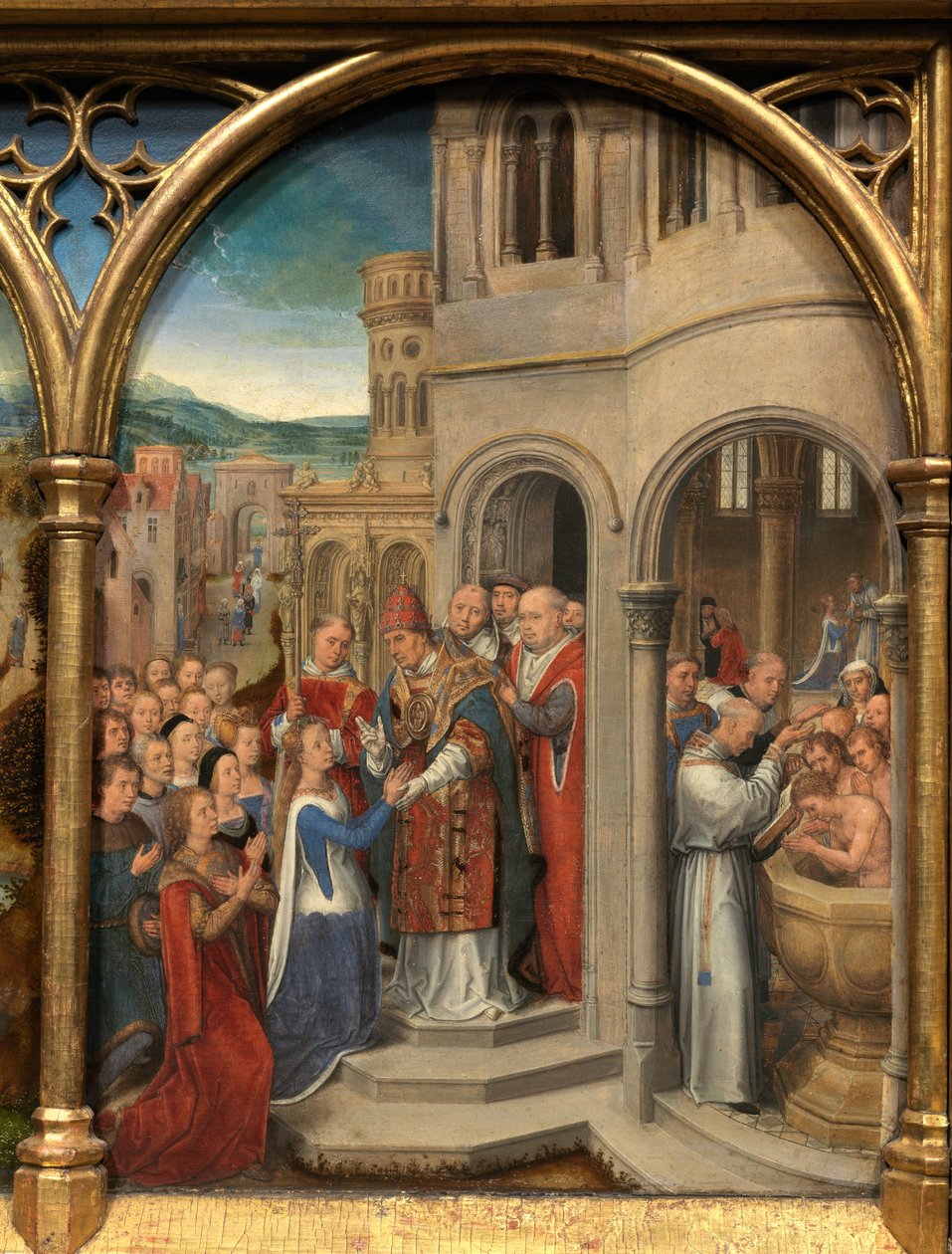 Yksityiskohta Pyhän Ursulan pyhäinjäännöksestä tekijältä Hans Memling