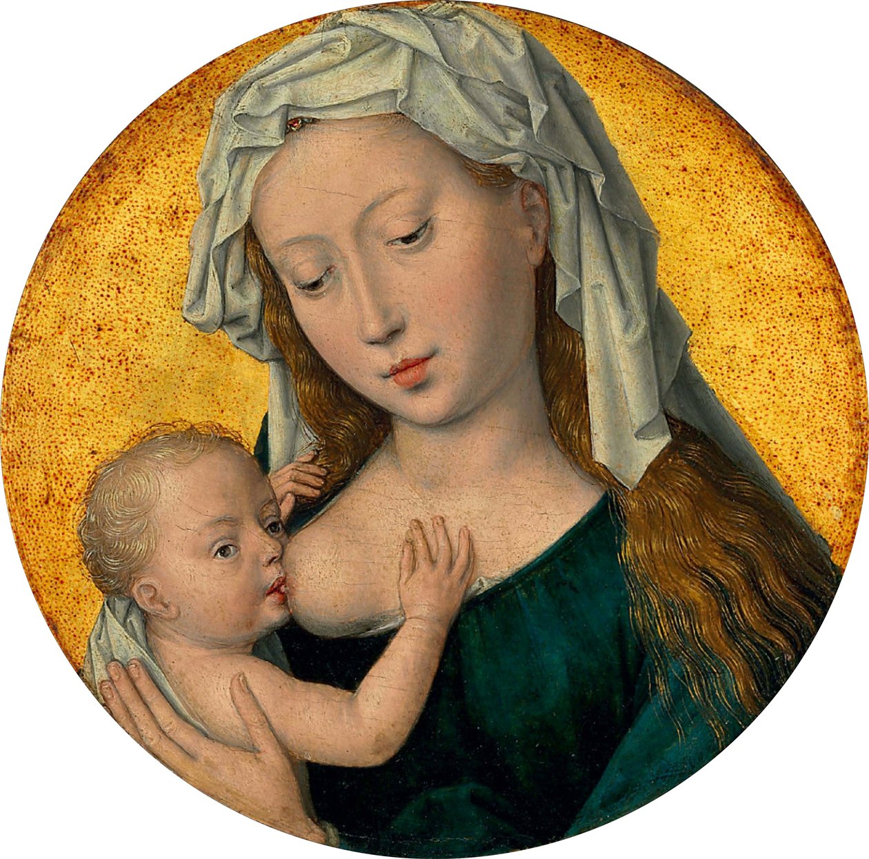 Die Jungfrau Maria das Christkind stillend tekijältä Hans Memling