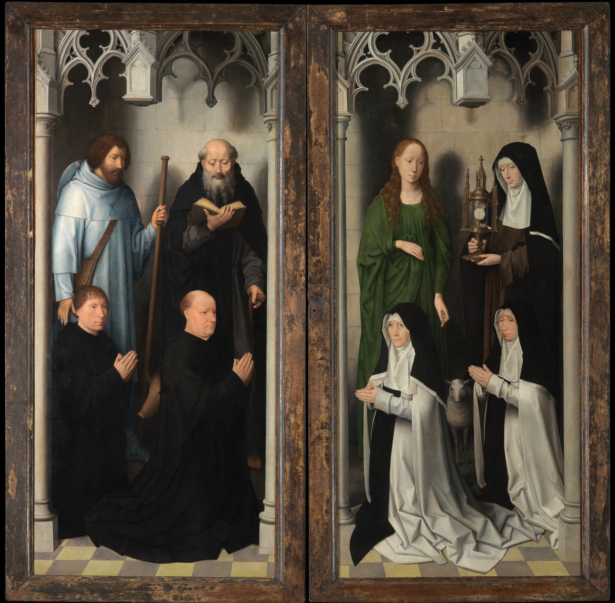 Pyhän Johannes Kastajan ja Pyhän Johannes Evankelistan triptyykin ulkopuoli tekijältä Hans Memling