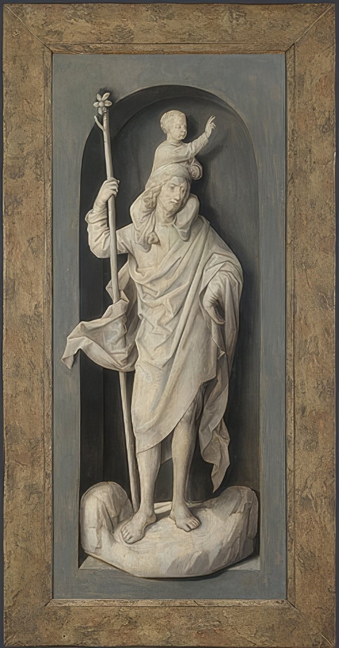 Pyhä Christopher. Noin 1478 tekijältä Hans Memling