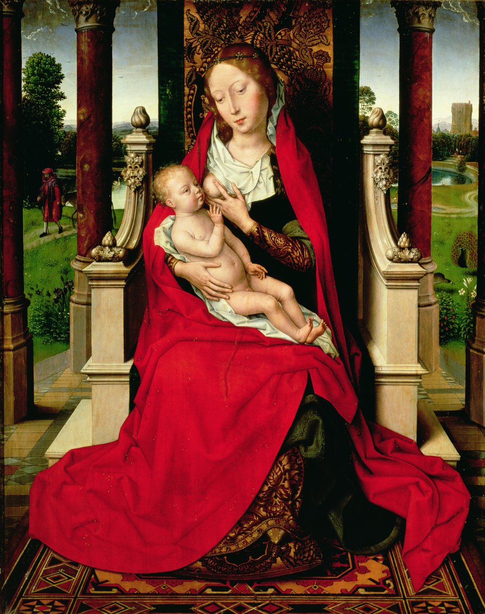 Madonna ja lapsi Enthroned, n. 1492-1494 tekijältä Hans Memling
