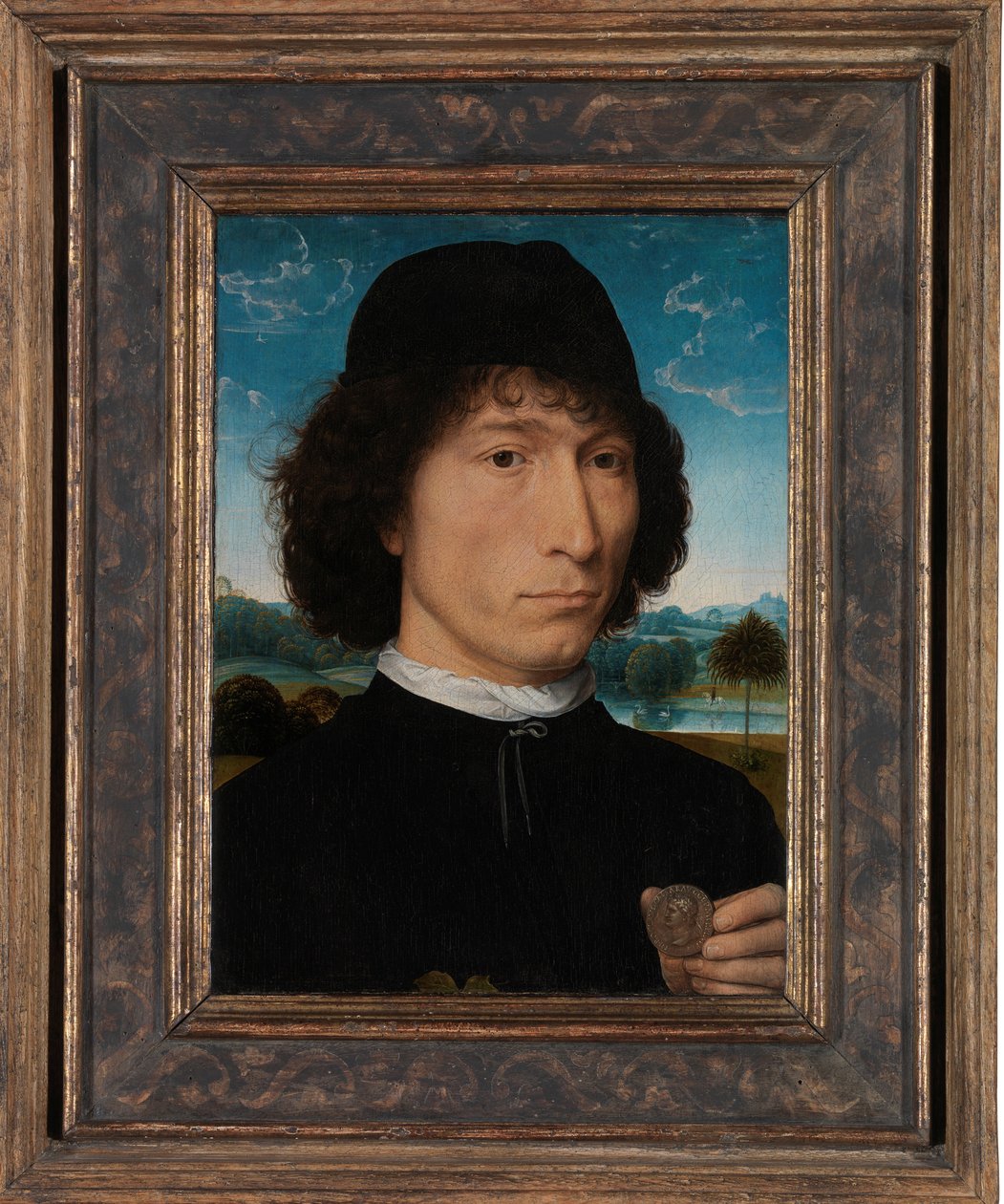 Muotokuva miehestä roomalaisella mitalilla tekijältä Hans Memling