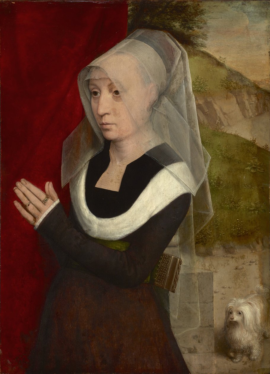 Muotokuva naisesta rukoilemassa tekijältä Hans Memling