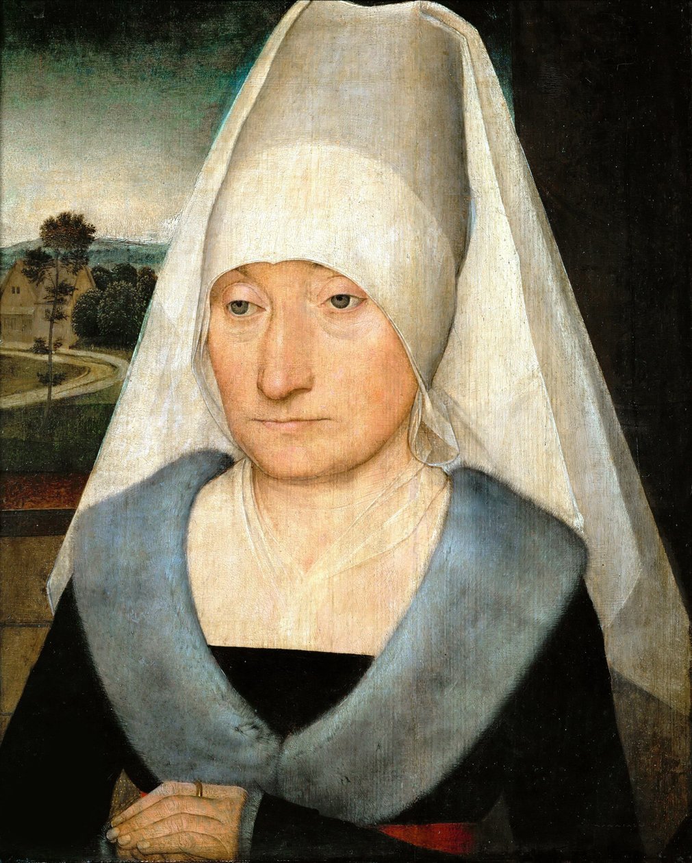 Vanhan naisen muotokuva, n. 1470-1475. tekijältä Hans Memling