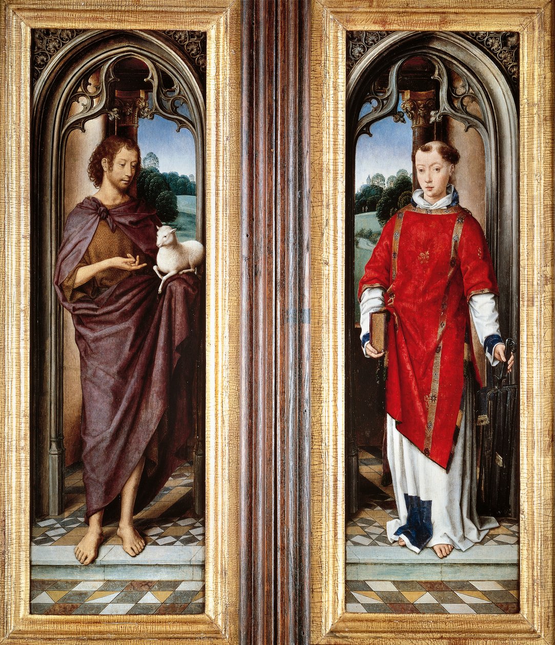 Pyhä Johannes Kastaja ja St Lawrence, kirjoittanut Hans Memling (noin 1430-1494) tekijältä Hans Memling