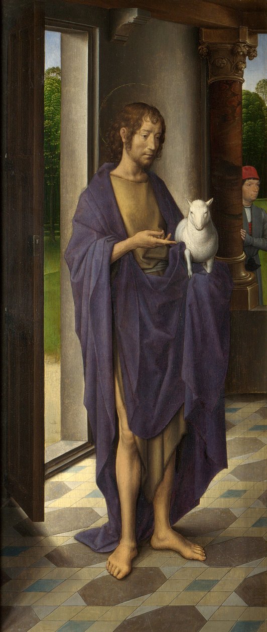 Pyhä Johannes Kastaja elokuvasta "Donnen triptyykki", n. 1478 (öljy tammella) tekijältä Hans Memling