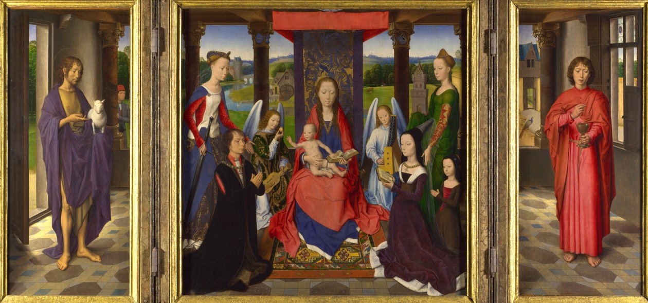 Neitsyt ja lapsi pyhimysten ja lahjoittajien kanssa tekijältä Hans Memling