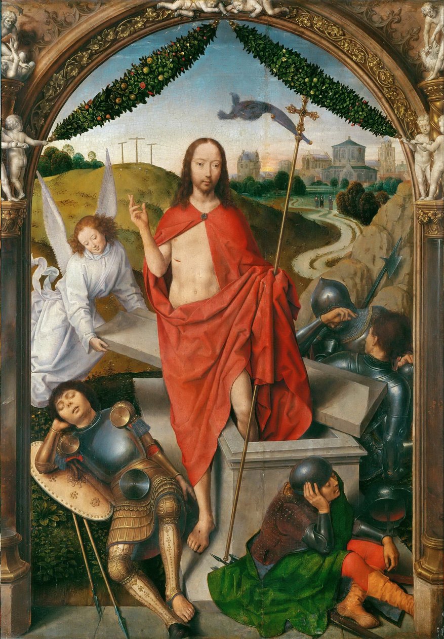 Triptyykki ylösnousemuskeskuksesta tekijältä Hans Memling