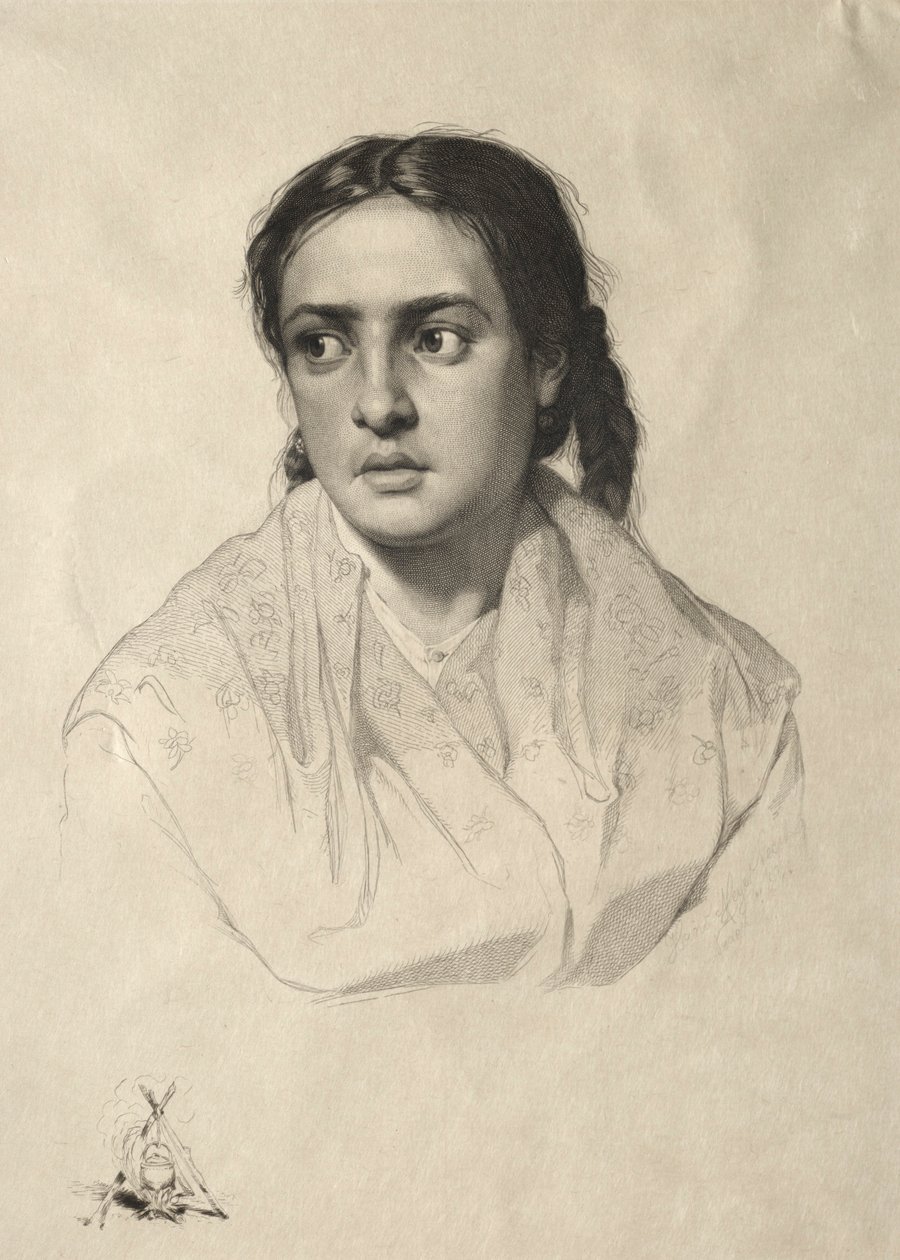Tytön pää, 1870. tekijältä Hans Meyer