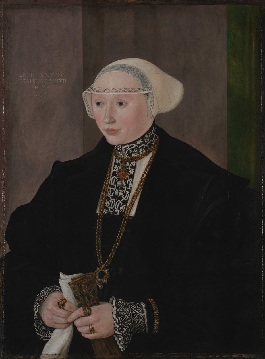 Freybergin vaimon Maria Kitscherin muotokuva, 1545. tekijältä Hans Mielich