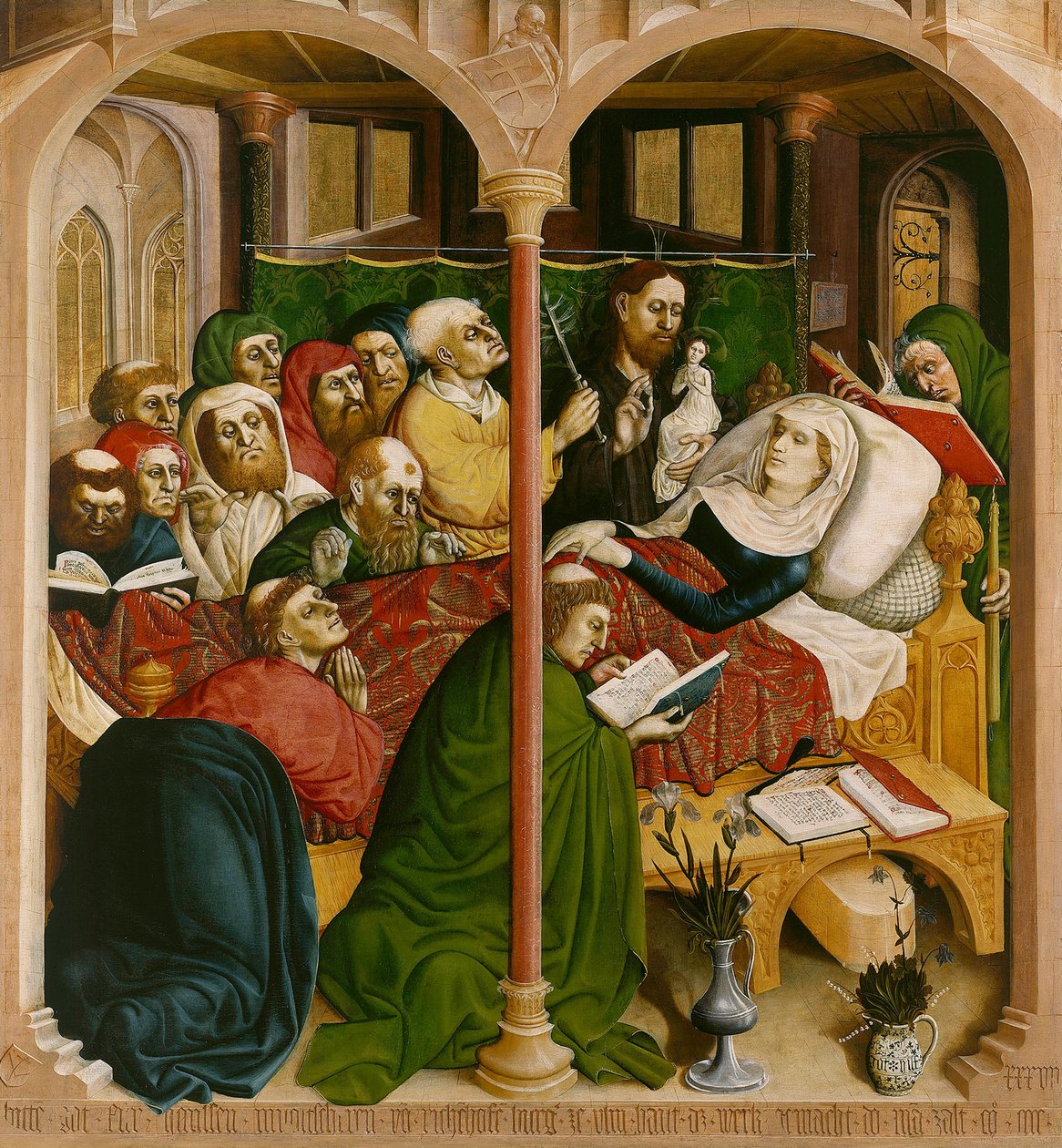 Marian kuolema. Wurzachin alttarin siivet, 1437 tekijältä Hans Multscher