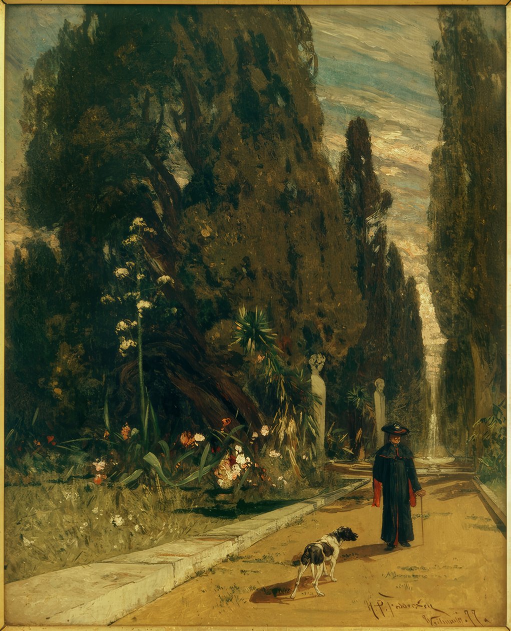 H.P.Feddersen d. J., Im Park der Villa d’Este (Tivoli) tekijältä Hans Peter Feddersen der Jüngere