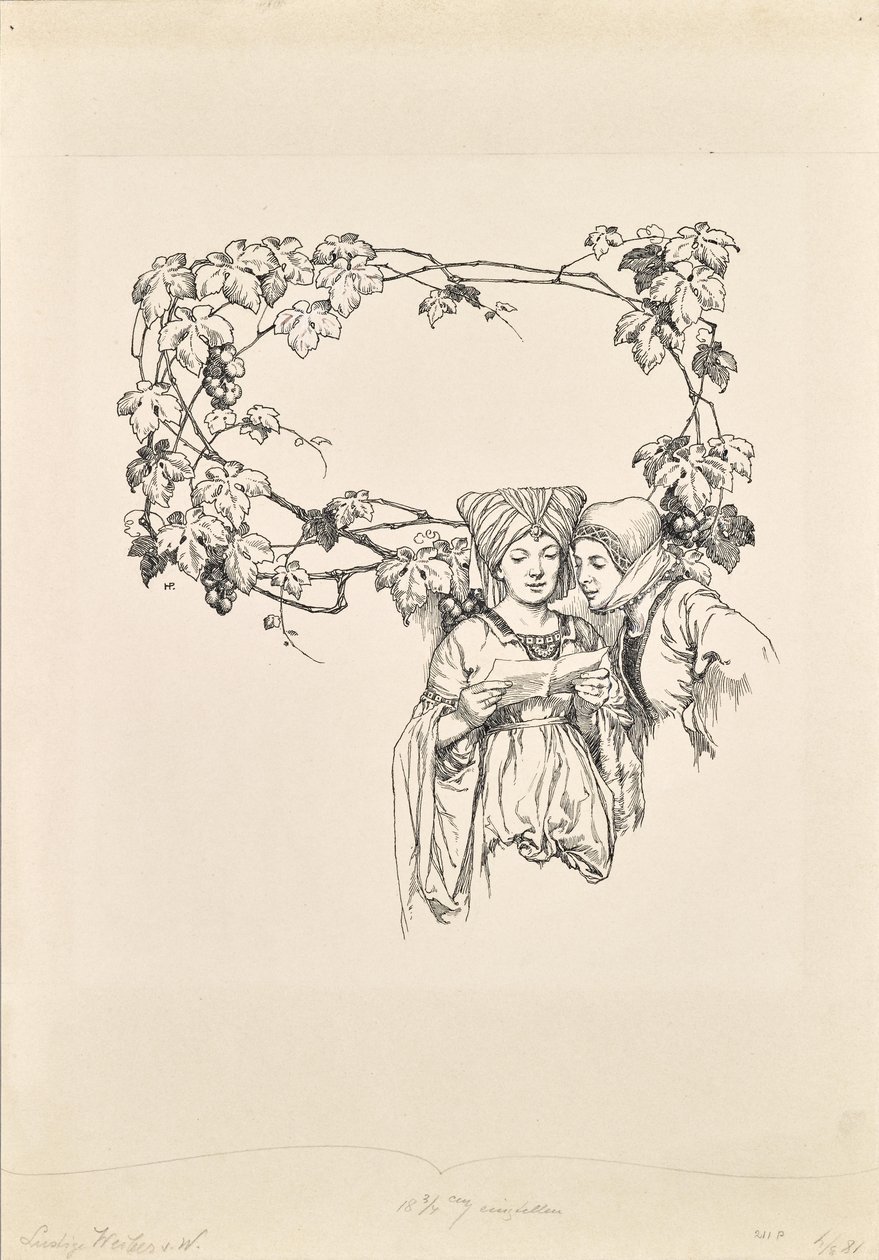 Kalenterisivu "The Merry Wives of Windsor" -lehdelle tekijältä Hans Printz