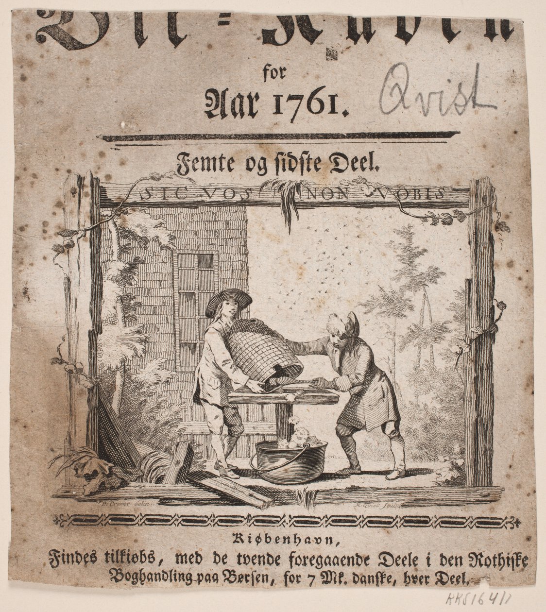 Nimivinjetti "Bii-Kuben vuodelle 1761", osa V tekijältä Hans Quist