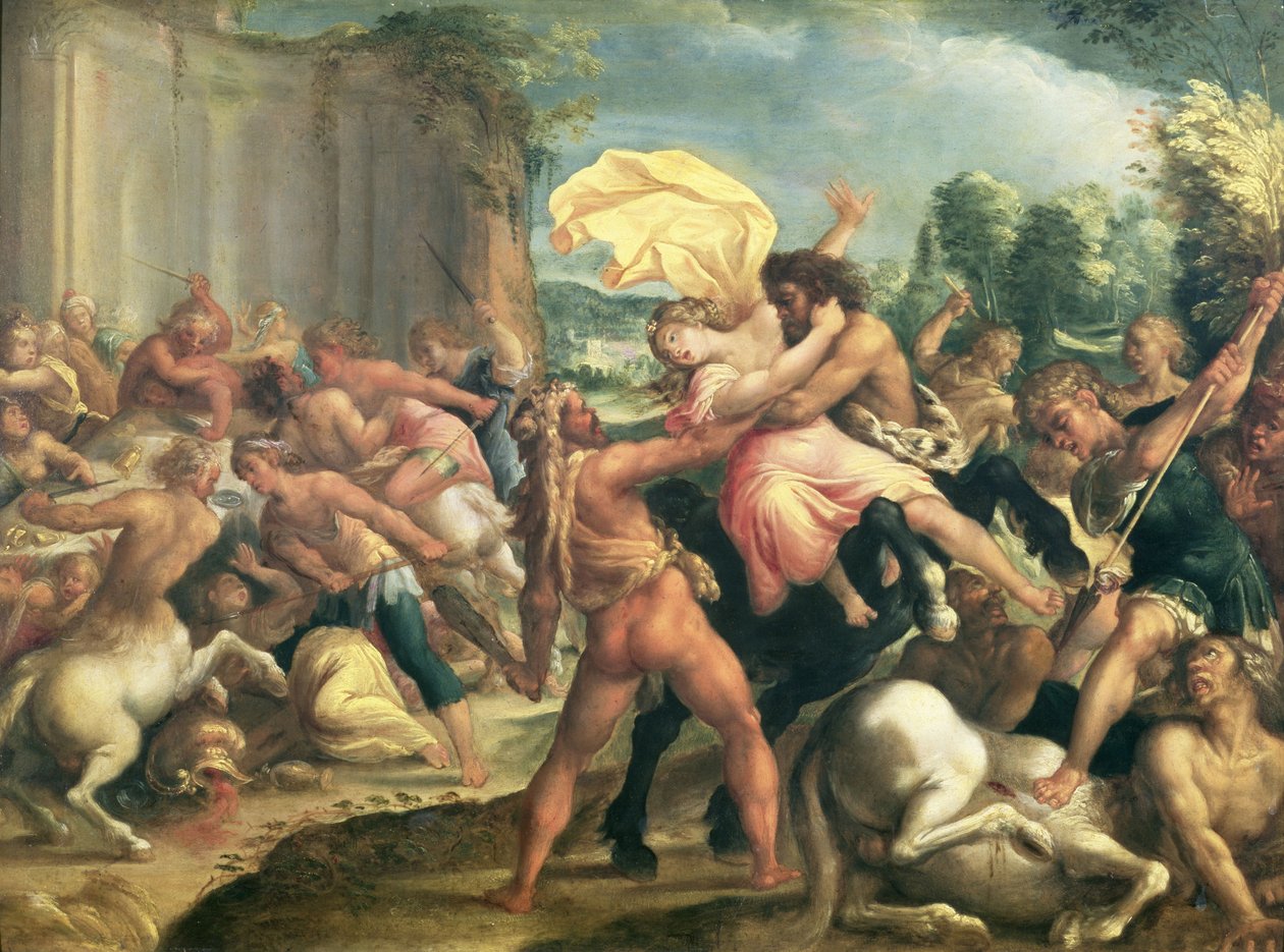 Hercules, Deianeira ja kentauri Eurytion, noin 1600 tekijältä Hans Rottenhammer