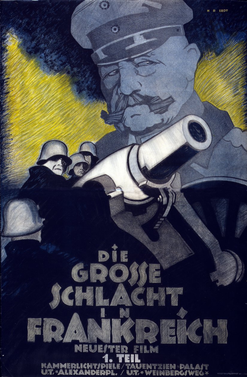 Juliste elokuvalle "The Great Battle in France" tekijältä Hans Rudi Erdt