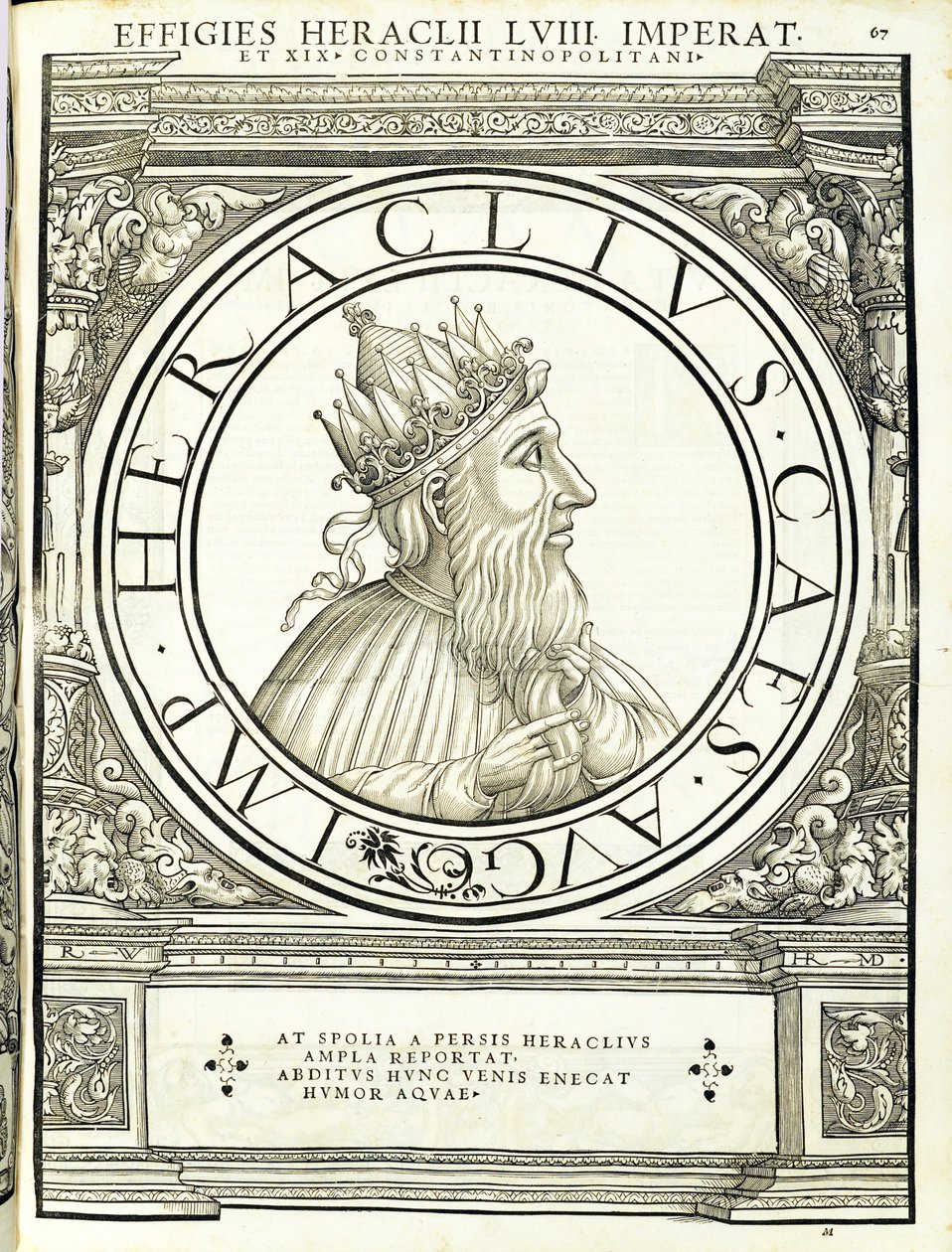 Heraclius, kuvitus teoksesta "Kaiken idän ja lännen Rooman keisarit" tekijältä Hans Rudolf Manuel Deutsch