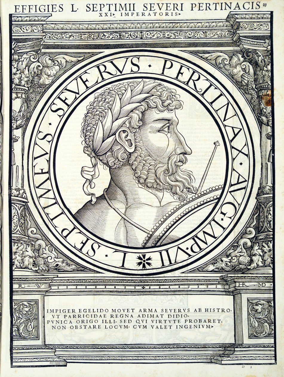 Septimus Severus, kuvitus teoksesta "Kaiken idän ja lännen Rooman keisarit" tekijältä Hans Rudolf Manuel Deutsch
