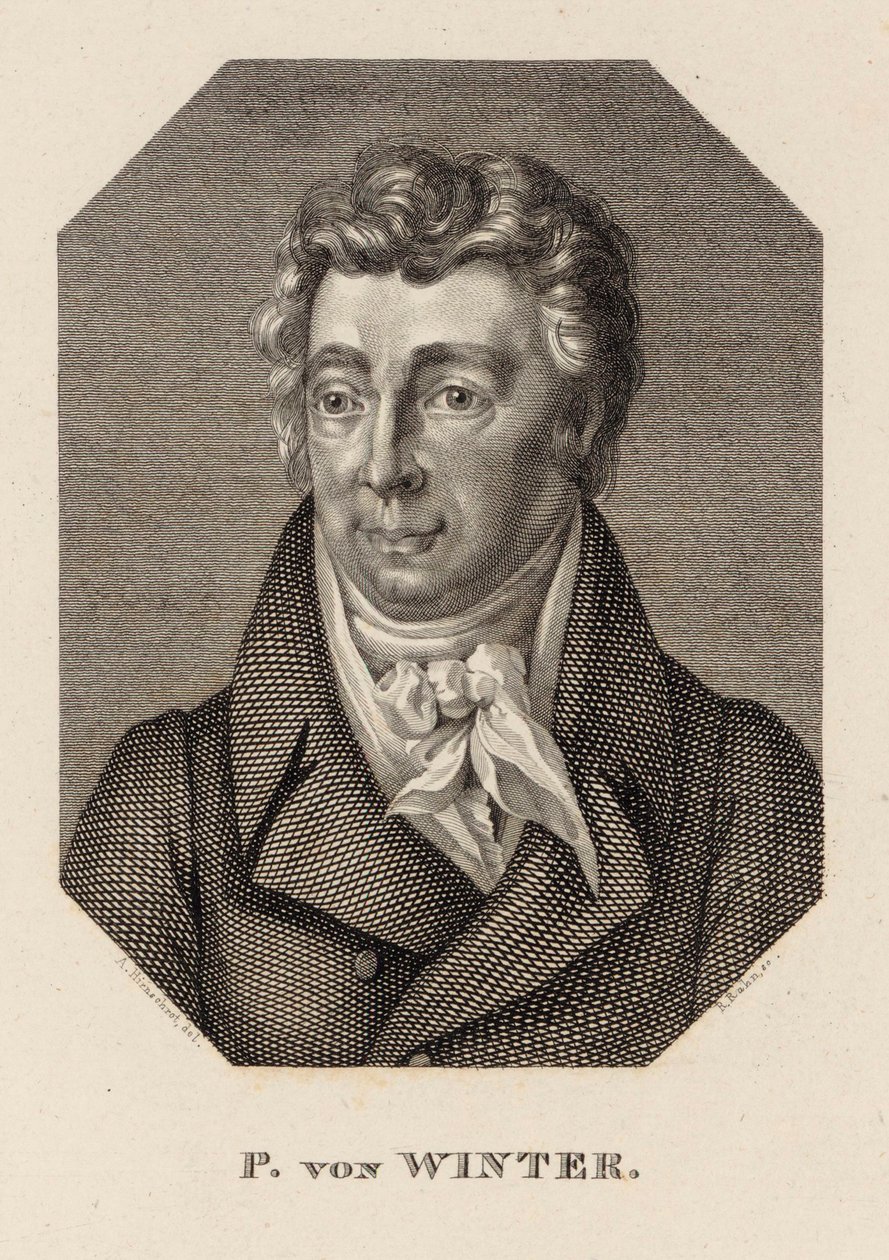 Säveltäjä Peter von Winterin muotokuva 1754-1825 n. 1830. tekijältä Hans Rudolf Rahn