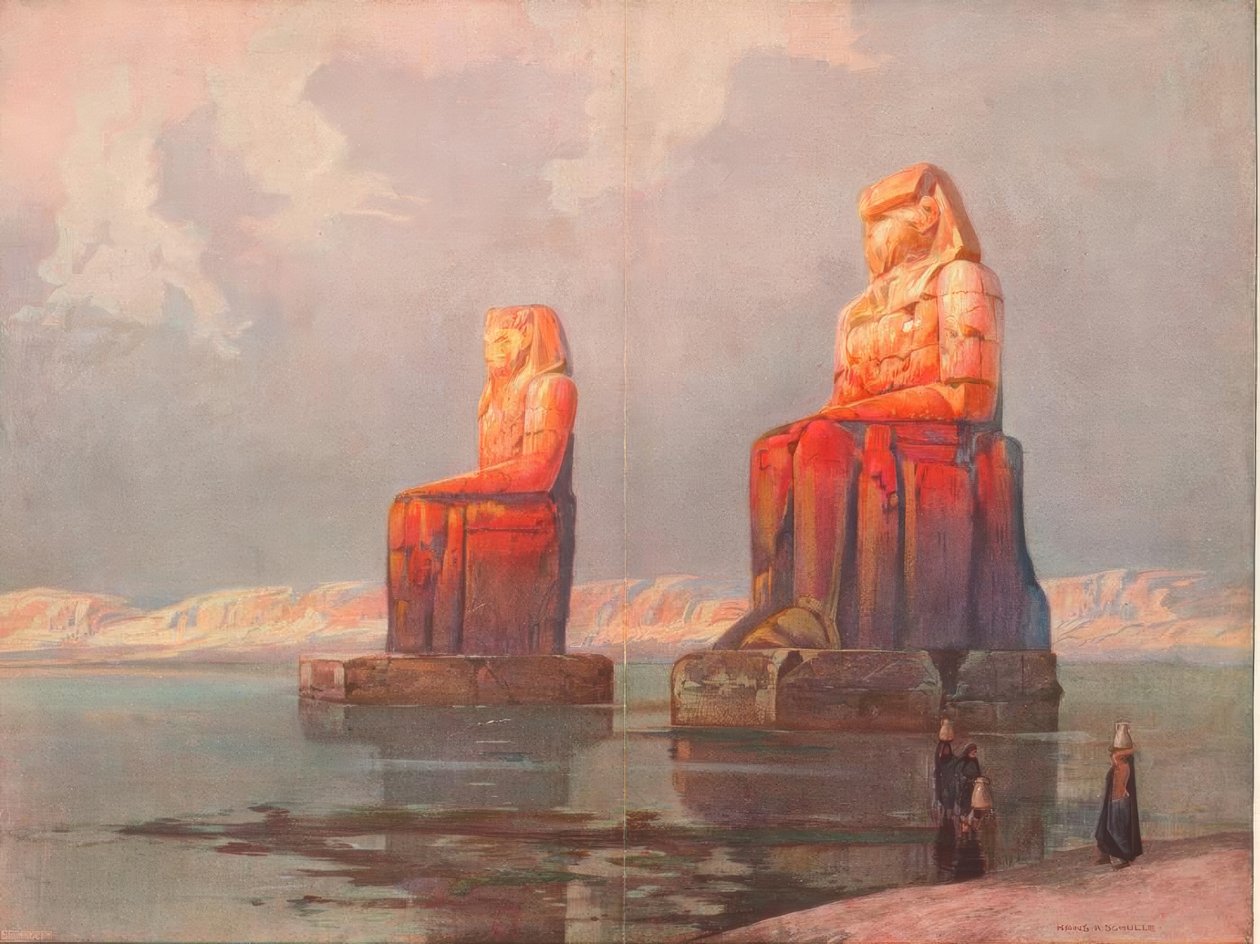 Memnonin patsaat temppelin edessä (…) tekijältä Hans Rudolf Schulze