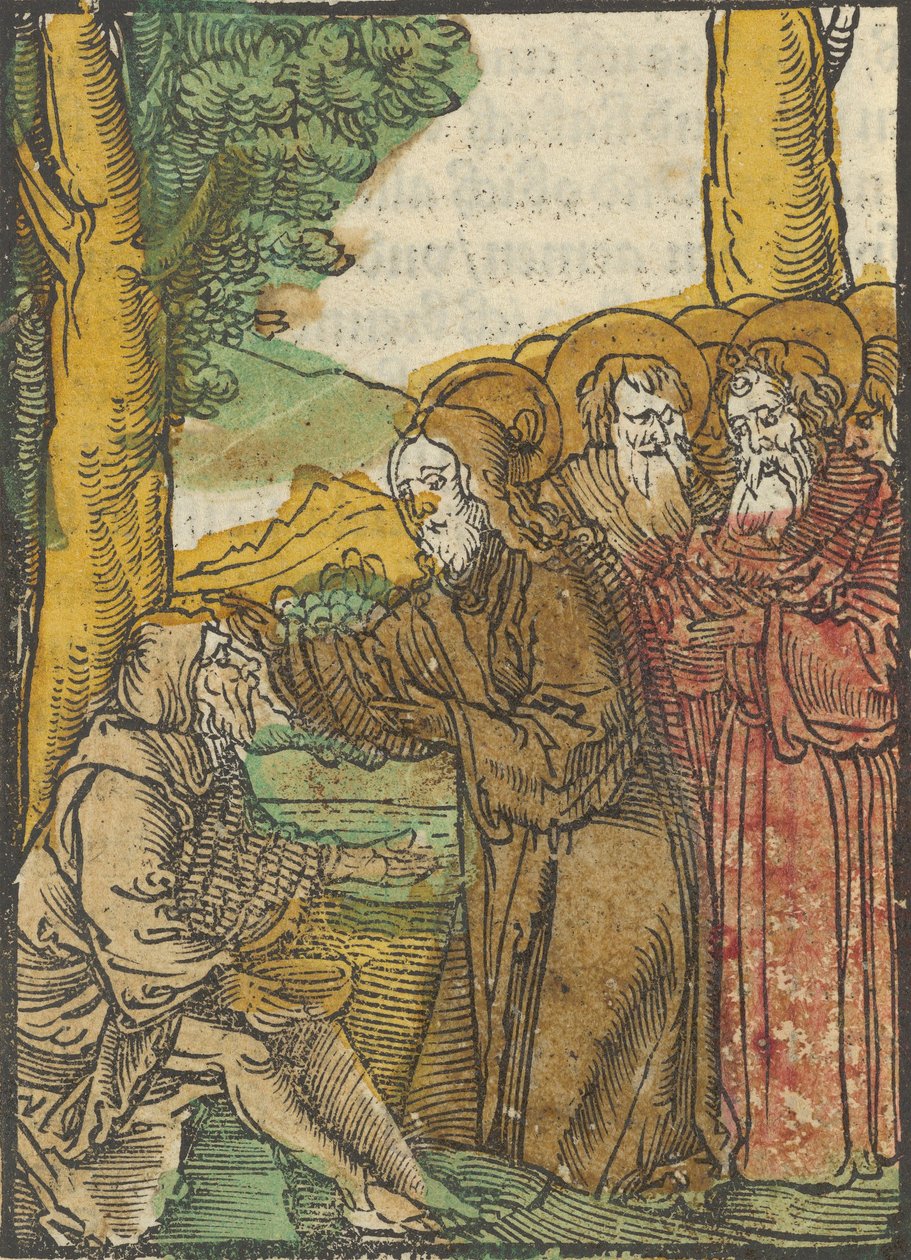 Kristus parantaa sokeita, Das Plenariumista, 1517. tekijältä Hans Schäufelein the Elder