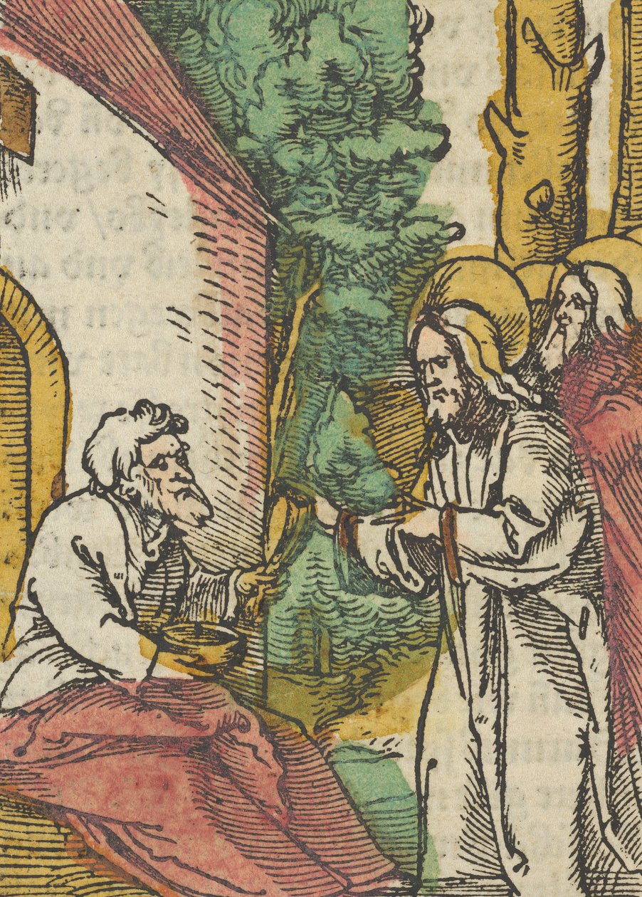 Kristus parantaa spitaalista, Das Plenariumista, 1517. tekijältä Hans Schäufelein the Elder