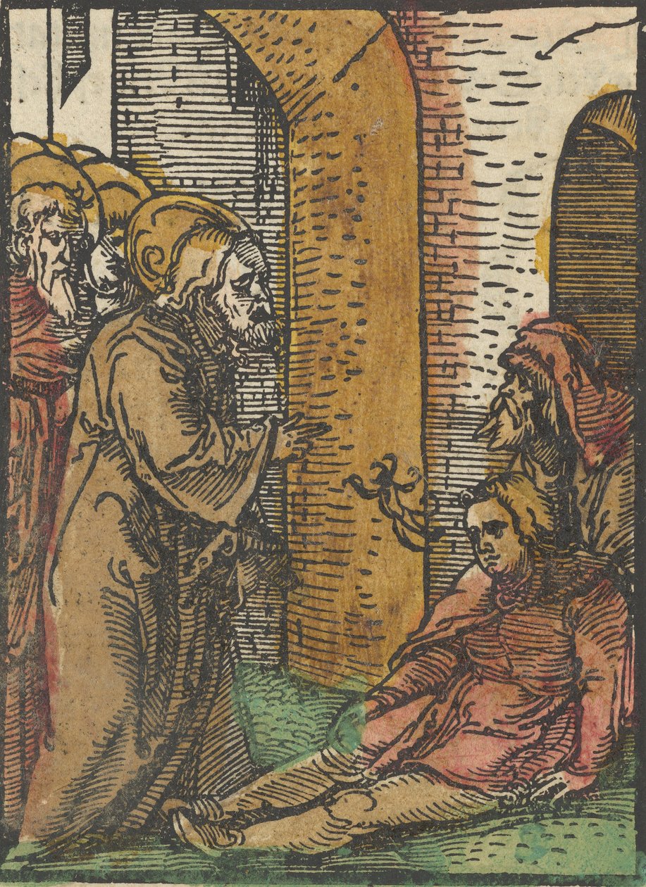 Kristus parantaa riivattuja, Das Plenariumista, 1517. tekijältä Hans Schäufelein the Elder
