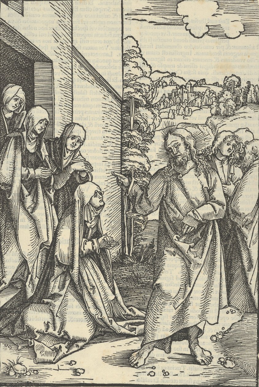 Kristus jättää äitinsä, Herramme Jeesuksen Kristuksen kärsimyksen peilistä, 1507, 1507. tekijältä Hans Schäufelein the Elder