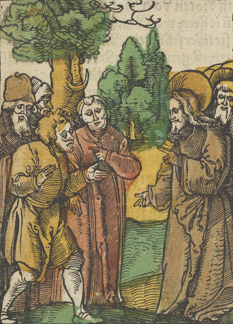Kristus ja fariseukset, Das Plenarium, 1517. tekijältä Hans Schäufelein the Elder