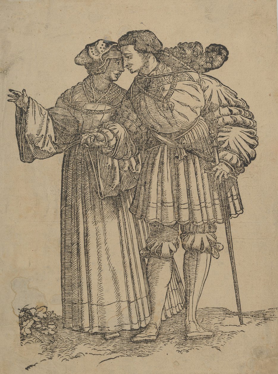 Dancing Couple IV, The Wedding Dancers. tekijältä Hans Schäufelein the Elder