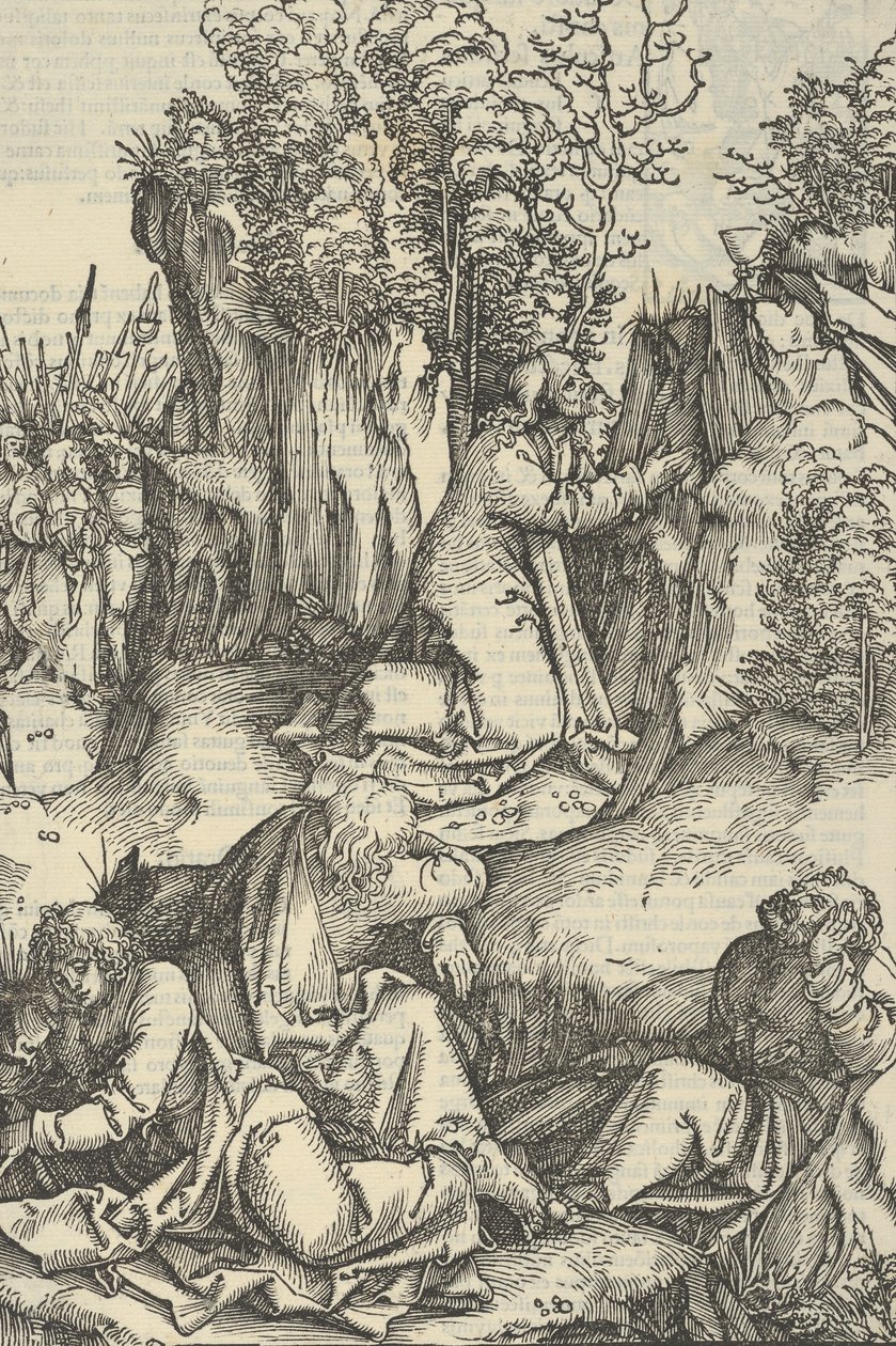 Agony in the Garden, Herramme Jeesuksen Kristuksen kärsimyksen peilistä, 1507. tekijältä Hans Schäufelein the Elder
