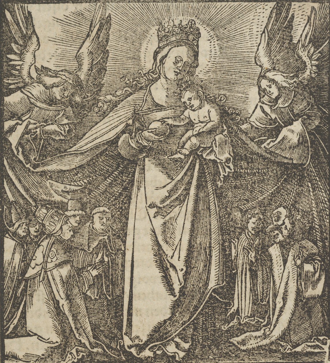 Armon Madonna, kirjasta Hymmelwagen auff dem, wer wol leben..., 1517. tekijältä Hans Schäufelein the Elder