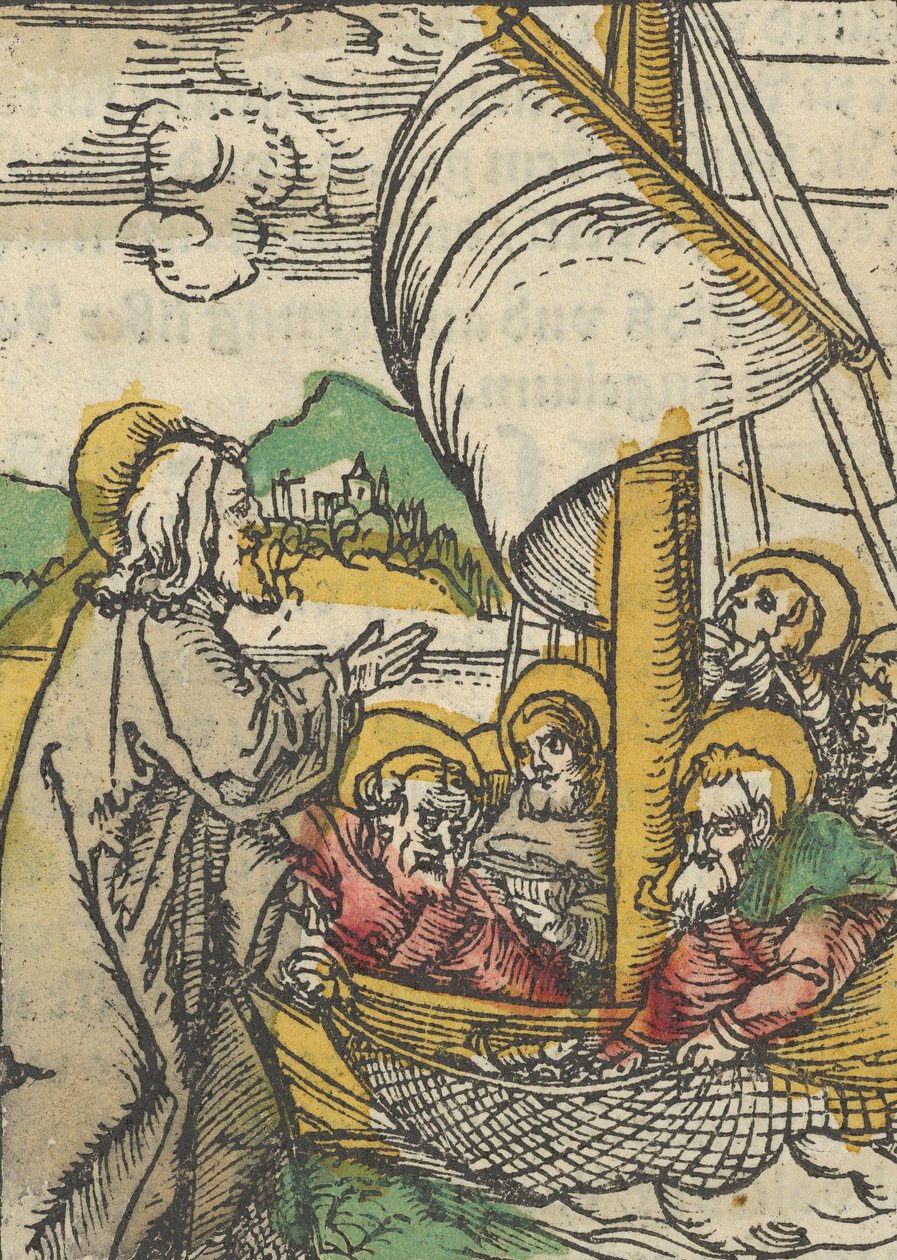 Pyhän Pietarin toinen kalaluonnos Das Plenariumista, 1517. tekijältä Hans Schäufelein the Elder