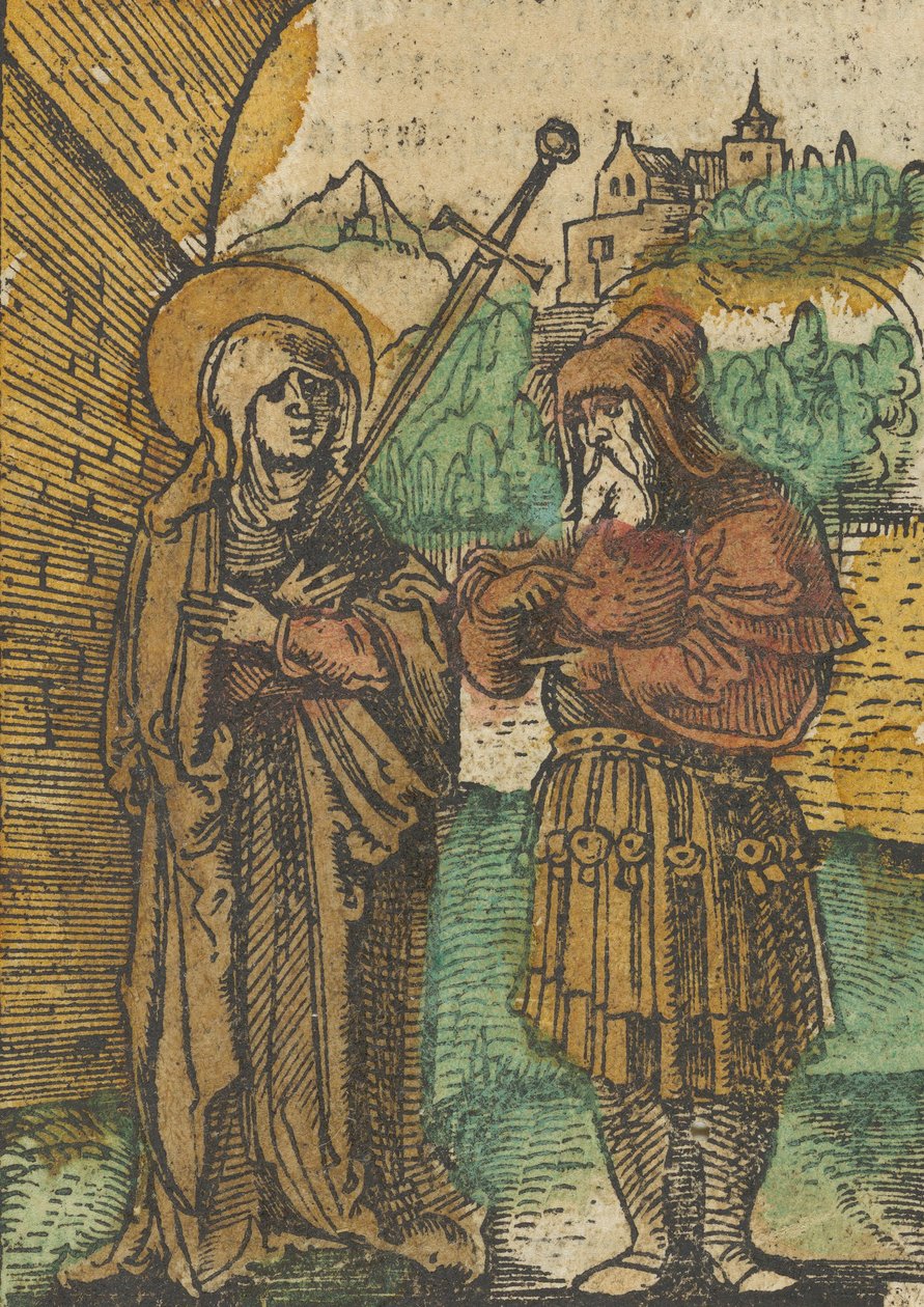 Neitsyt Mater Dolorosana ja Simeonina, Das Plenariumista, 1517. tekijältä Hans Schäufelein the Elder