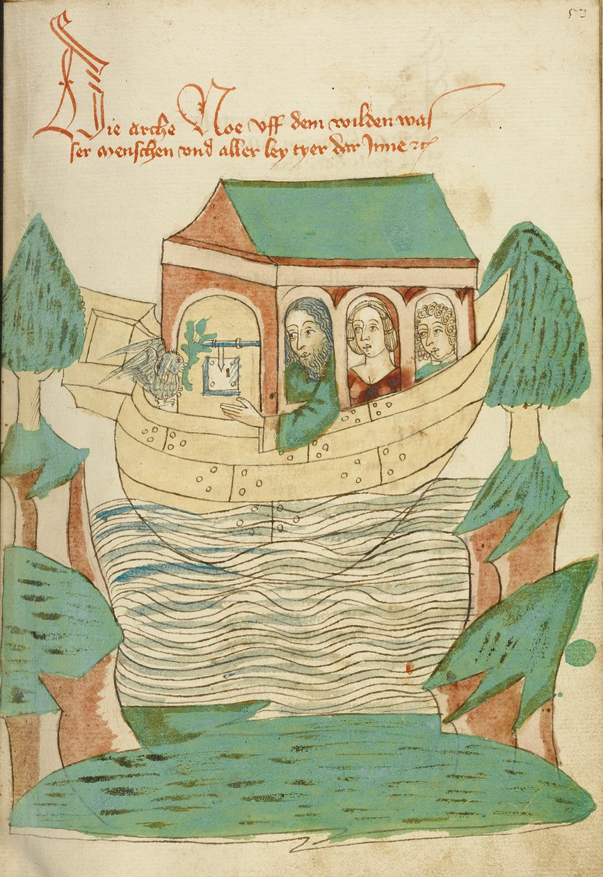 Kyyhkynen palaamassa Nooan arkkiin, 1469 tekijältä Hans Schilling