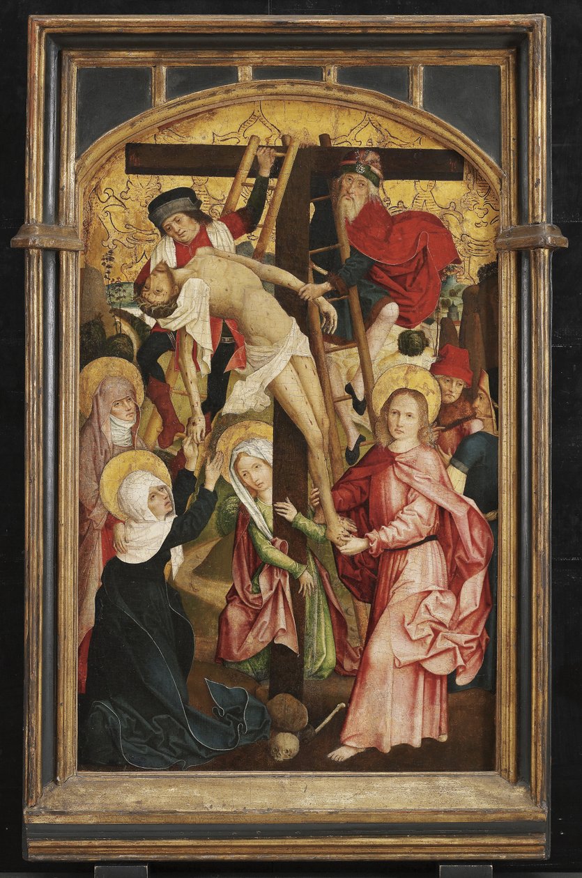 Laskeutuminen ristiltä, 1490-luku (öljy puulevylle) tekijältä Hans Schüchlin