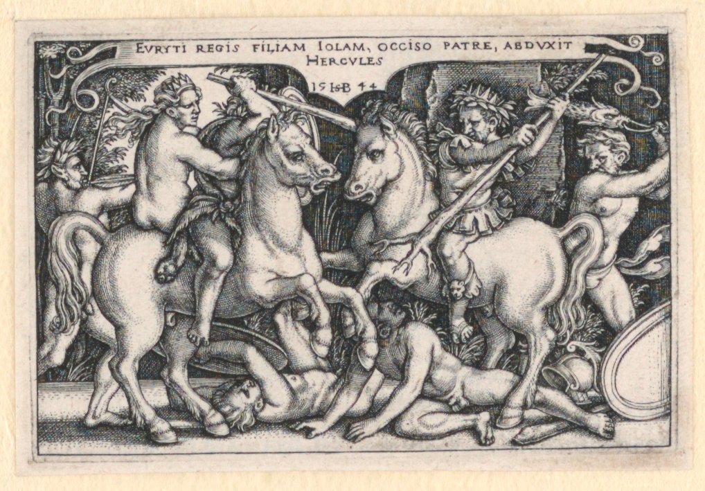 Hercules sieppaa Iolea tekijältä Hans Sebald Beham
