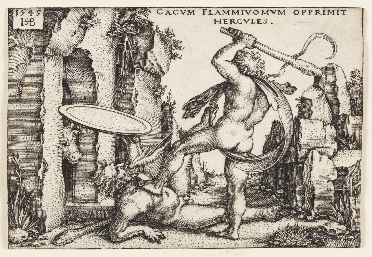 Hercules ja Cacus tekijältä Hans Sebald Beham