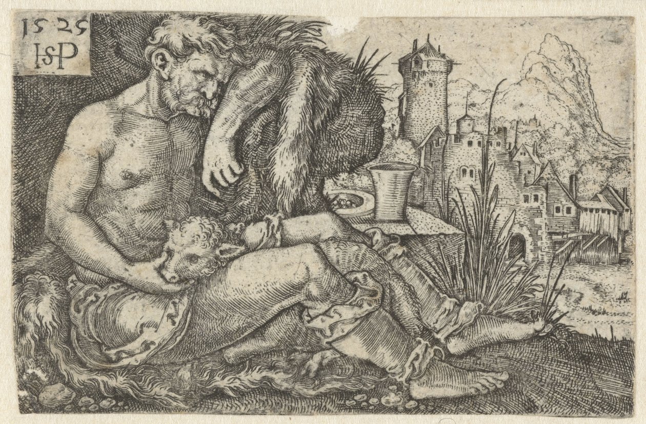 Paimen ja lammas tekijältä Hans Sebald Beham