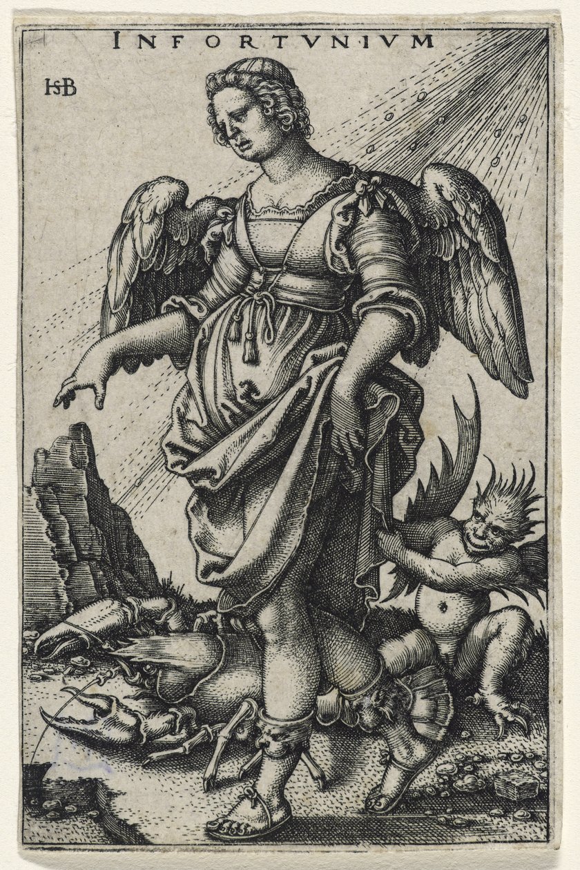 Epäonne (Das Ungluck) (kaiverrus paperille) tekijältä Hans Sebald Beham