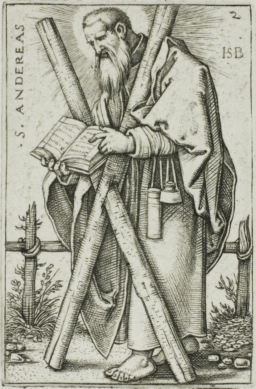 St. Andrew, levy 2 kirjasta Kahdestatoista apostolia tekijältä Hans Sebald Beham